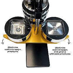 Metal Kare Buton Rozet Pres Baskı Makinesi - 50x50mm - 3