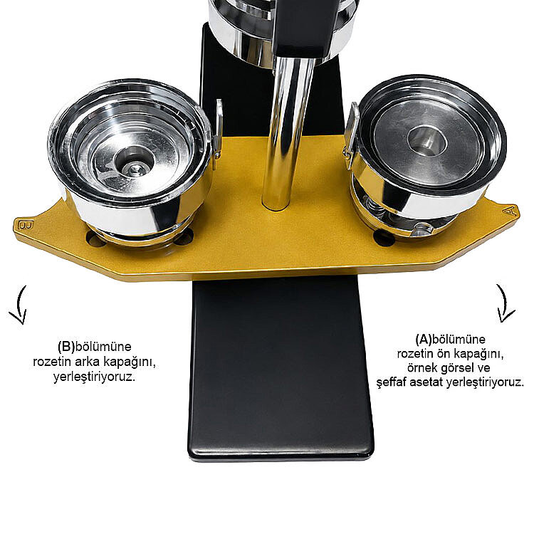 Metal Yuvarlak Buton Rozet Pres Baskı Makinesi - 58mm - 4