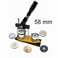Metal Yuvarlak Buton Rozet Pres Baskı Makinesi - 58mm - Goldpix