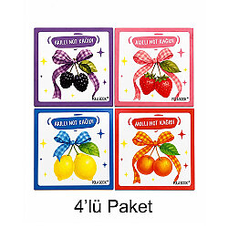 Meyveli Mini Akıllı Not Kağıdı 100 Yaprak Yapışkanız Post-it - 4'lü Paket - 7