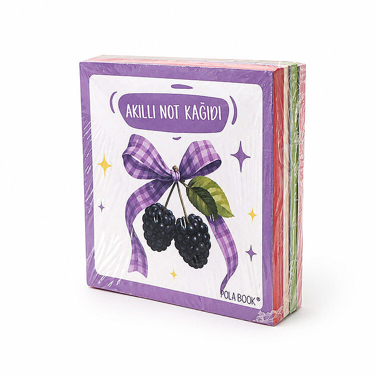 Meyveli Mini Akıllı Not Kağıdı 100 Yaprak Yapışkanız Post-it - 4'lü Paket - 6