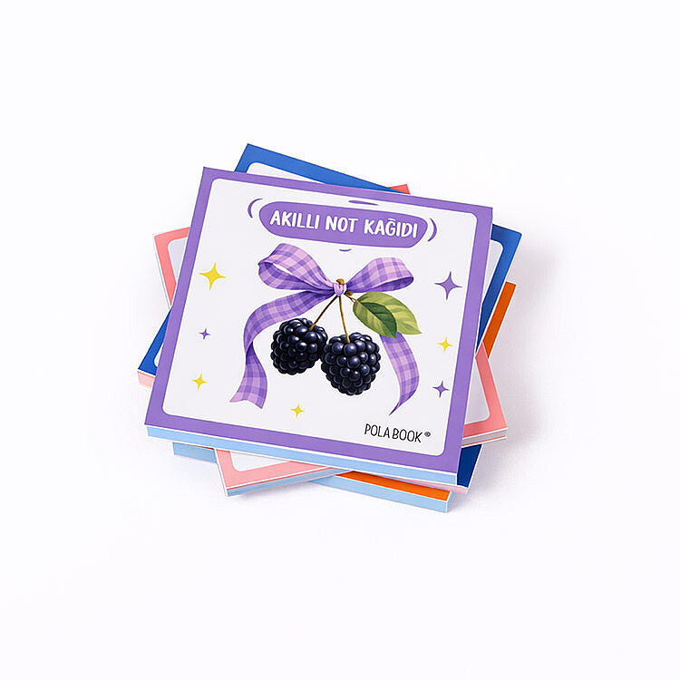 Meyveli Mini Akıllı Not Kağıdı 50 Yaprak Yapışkanız Post-it - 4'lü Paket - 6