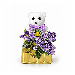 Mor Çiçekli Mini Ayıcık - 12'li Kutulu Set - 3