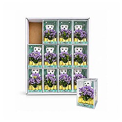 Mor Çiçekli Mini Ayıcık - 12'li Kutulu Set - NobbyStar