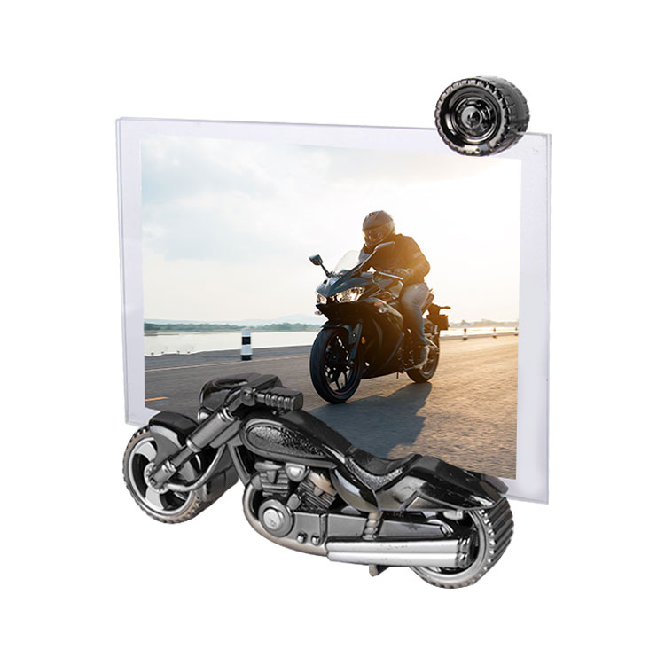 Motorcycle Shaped Glass Photo Frame