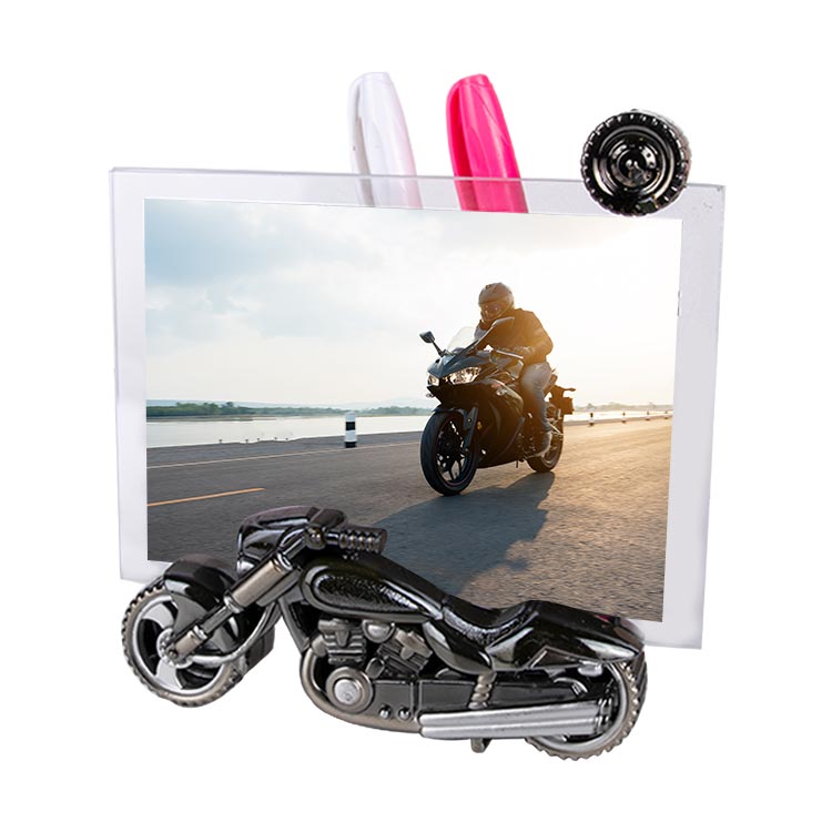 Motorcycle Shaped Glass Photo Frame