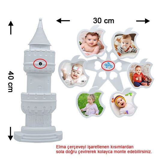 Müzikli Dönen Elma Fotoğraf Çerçevesi - 7