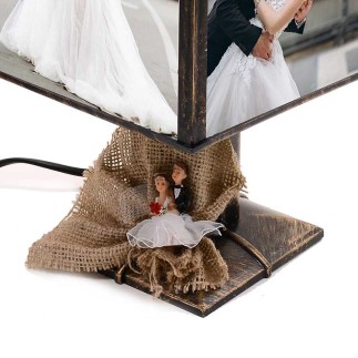 Nostalgia Rotating Lampshade Bride Groom Mold Photo Lamp - Thumbnail