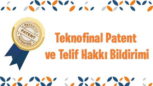 Patent ve Telif Hakkı Bildirimi