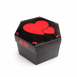 Patlayan Hediye Aşk Kutusu 4'lü Klasik Siyah - 3