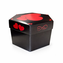 Patlayan Hediye Aşk Kutusu 4'lü Klasik Siyah - 4