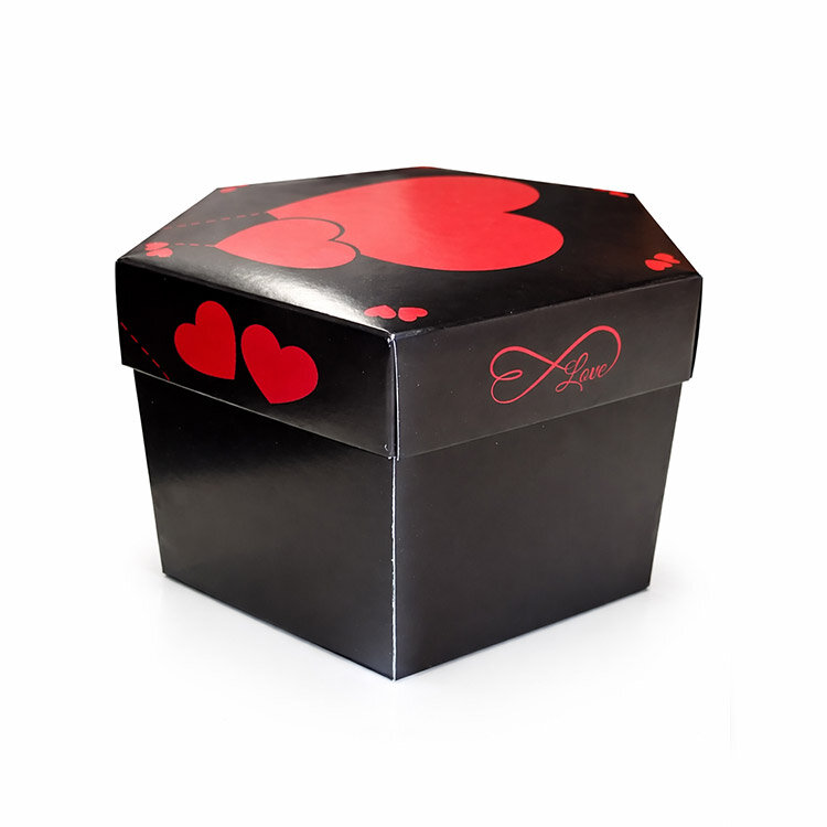 Patlayan Hediye Aşk Kutusu 4'lü Klasik Siyah - 4