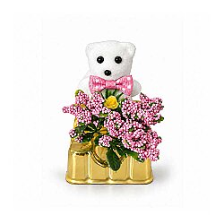 Pembe Çiçekli Mini Ayıcık - 12'li Kutulu Set - 3