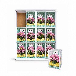 Pembe Çiçekli Mini Ayıcık - 12'li Kutulu Set - NobbyStar