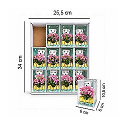 Pembe Çiçekli Mini Ayıcık - 12'li Kutulu Set - 4