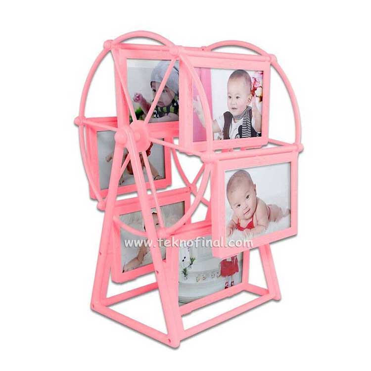 12 Fotoğraflı Pembe Değirmen Dönme Dolap Çerçeve - 3