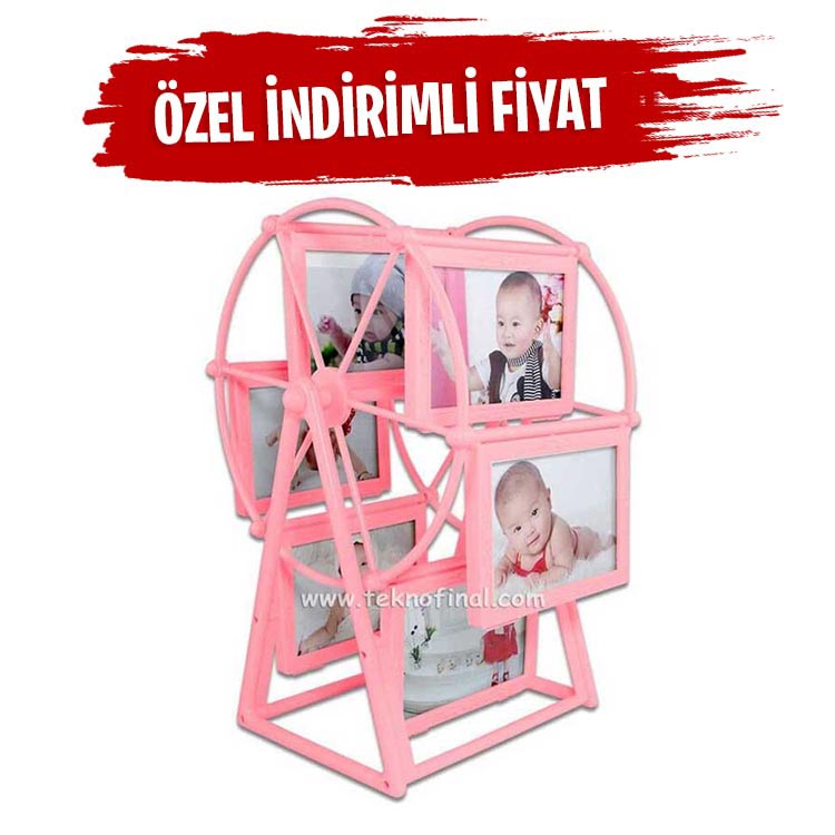 12 Fotoğraflı Pembe Değirmen Dönme Dolap Çerçeve - 1