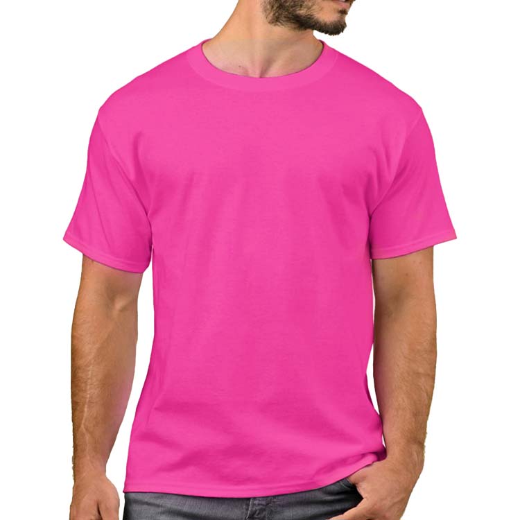 Pembe T-Shirt %100 Pamuklu - 1