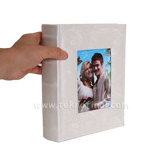 100'lük Pencereli Gül Desen Deri Fotoğraf Albümü - 2