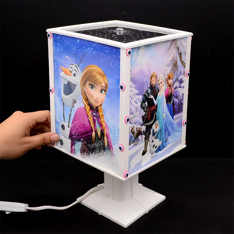 Pink Beaded Rotating Lampshade Photo Lamp - 1