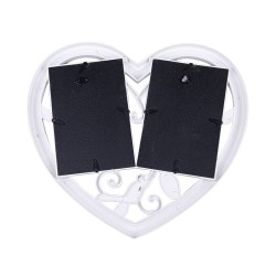 Plastic Heart-Shaped Photo Frame with 2 Openings - 2