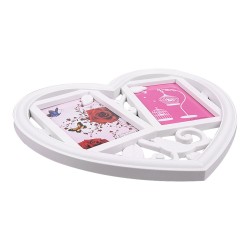 Plastic Heart-Shaped Photo Frame with 2 Openings - 3