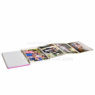 Gümüş & Pembe Renk Bördürlü Cep Albüm 13x18 - 5