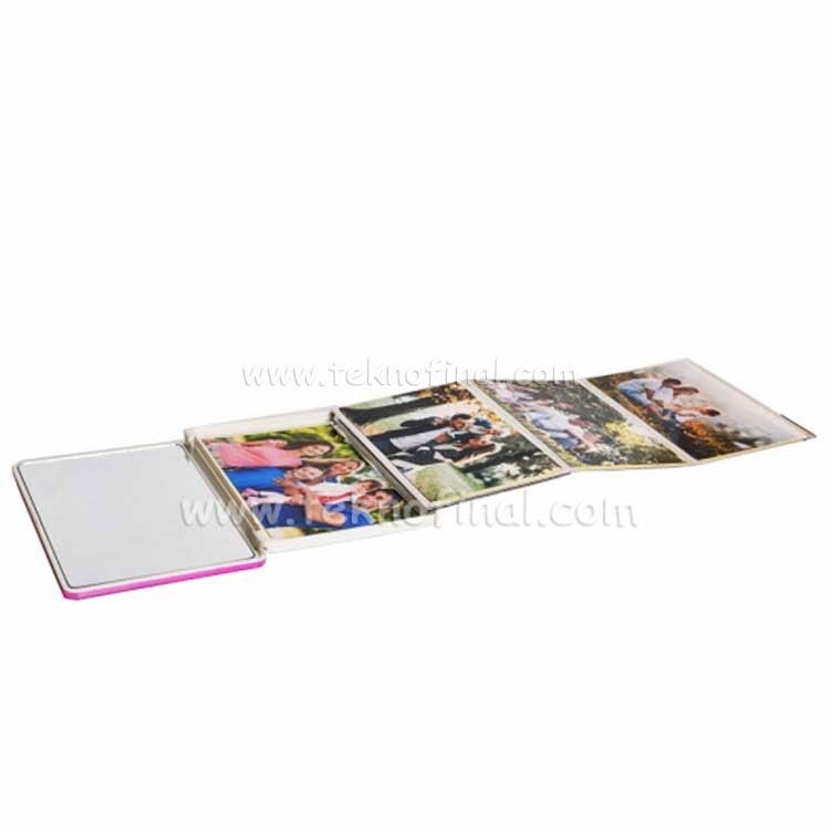 Gümüş & Pembe Renk Bördürlü Cep Albüm 13x18 - 5