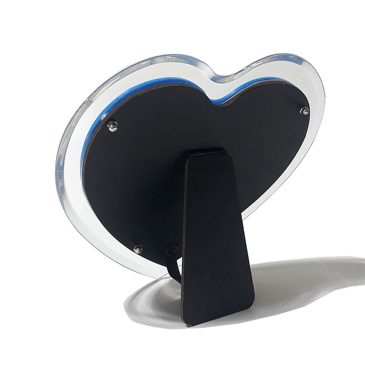 Plexiglass Blue Heart-Shaped Photo Frame - Thumbnail