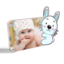 Plexiglass Photo Frame with Rabbit Figure - Thumbnail