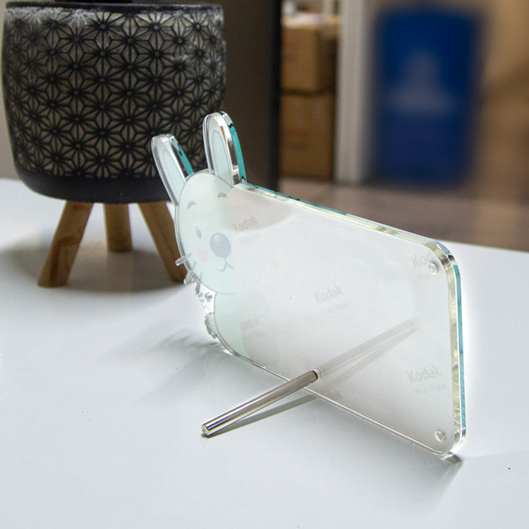 Plexiglass Photo Frame with Rabbit Figure