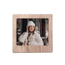 Ahşap Polaroid Mini Fotoğraf Çerçevesi - 9x9cm - 14