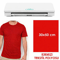 PU Kırmızı Tekstil Folyosu - 30x50cm - 1