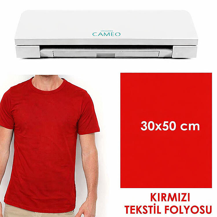 PU Kırmızı Tekstil Folyosu - 30x50cm - 1