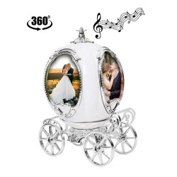 Pumpkin Carriage Photo Frame Music Box - Thumbnail