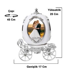 Pumpkin Carriage Photo Frame Music Box - Thumbnail