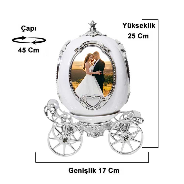 Pumpkin Carriage Photo Frame Music Box