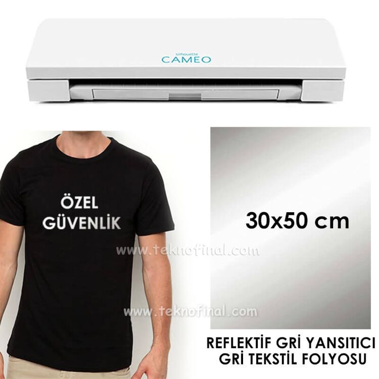 Reflektif Gri Yansıtıcılı Gri Tektsil Folyosu (30x50cm) - 1