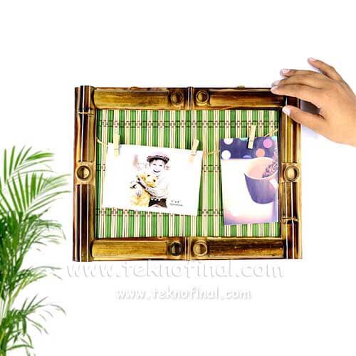 Renkli Bambu İpli Duvar Fotoğraf Çerçevesi - 1