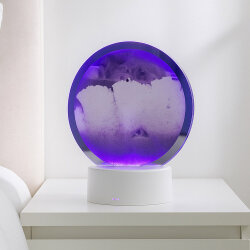 Renkli Işıklı Dekoratif Sulu Yuvarlak Kum Saati - 4