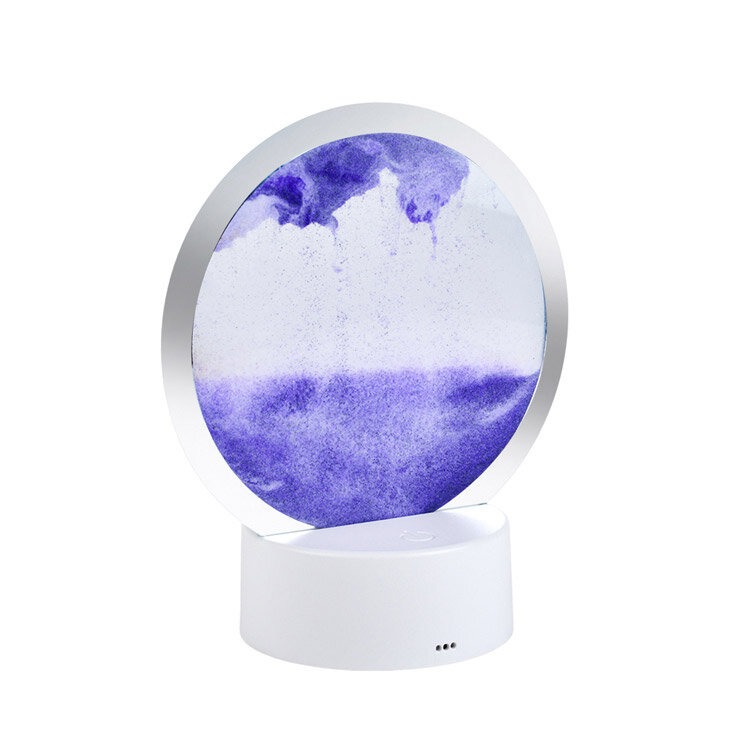 Renkli Işıklı Dekoratif Sulu Yuvarlak Kum Saati - 6