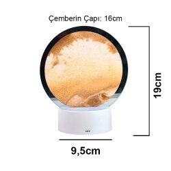 Renkli Işıklı Dekoratif Sulu Yuvarlak Kum Saati - 3