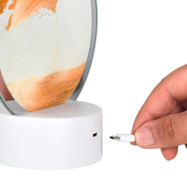 Renkli Işıklı Dekoratif Sulu Yuvarlak Kum Saati - 9