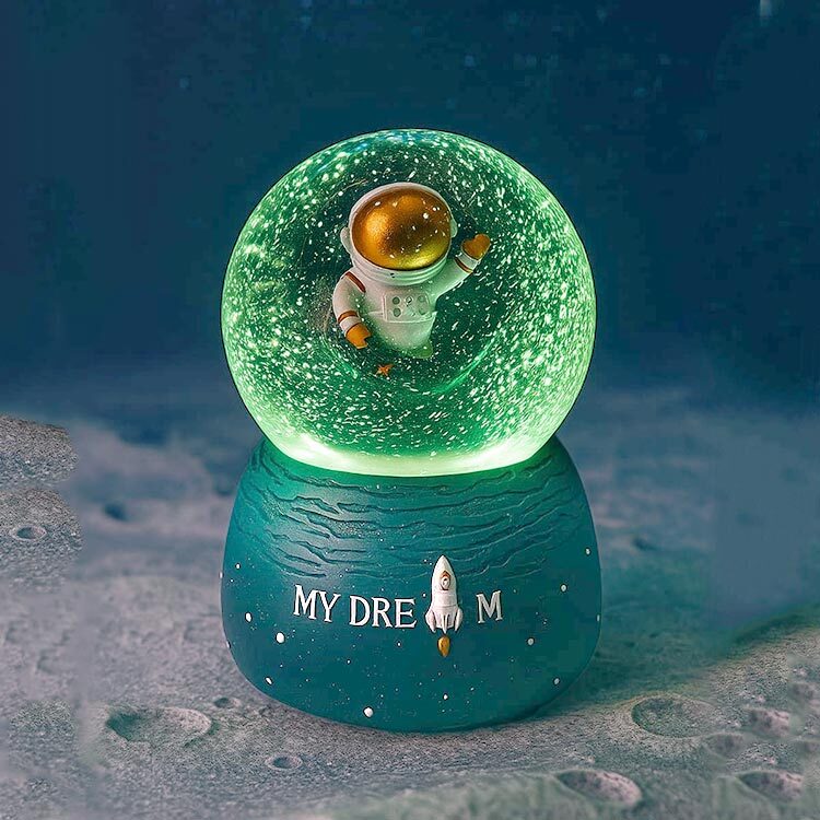 Renkli Led Işıklı Müzikli ve Hareketli Astronotlu Kar Küresi - 3