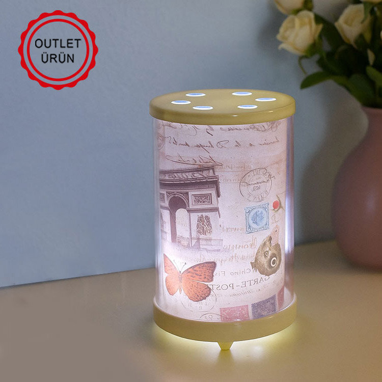 Rotating Cylinder Photo Frame with LED Light - 1