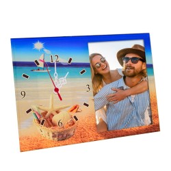 Saatli Cam Fotoğraf Çerçevesi - 13x17cm - 1