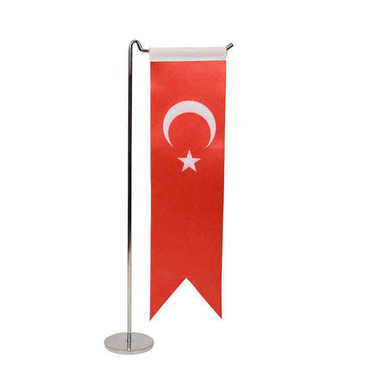 Sublimasyon Kırlangıç Beyaz & Türk Saten Masa Bayrağı - 2