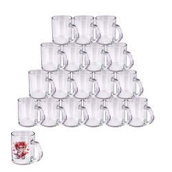 Süblimasyon Şeffaf Cam Kupa Bardak - 1
