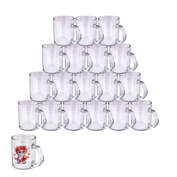 Süblimasyon Şeffaf Cam Kupa Bardak - 1