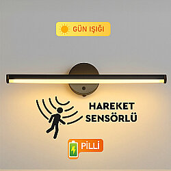 Sensörlü Yapışkanlı Dekoratif Kablosuz Pilli Led Aplik - NobbyStar (1)